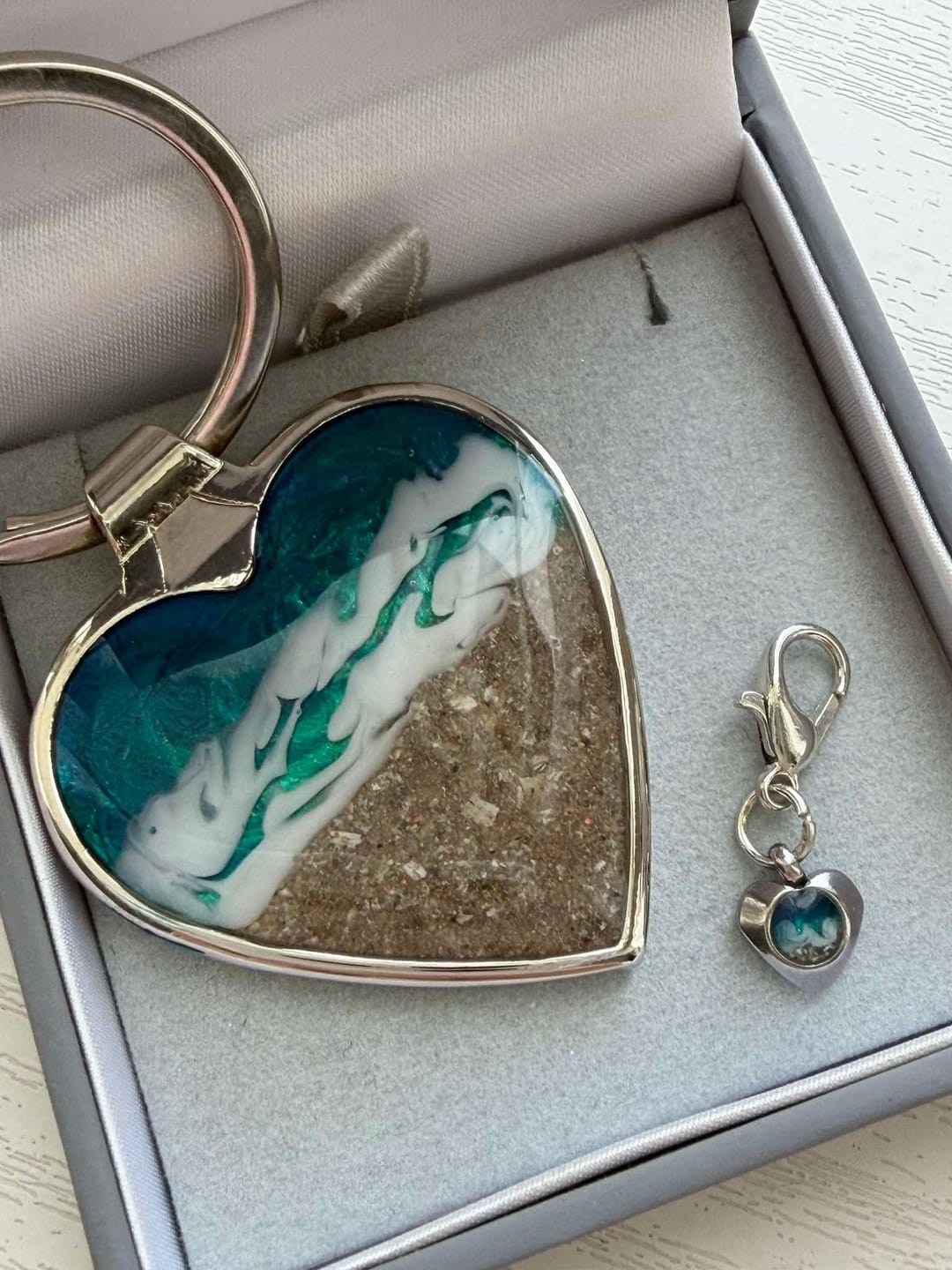 Customer photo review of Seaside Heart Keyring