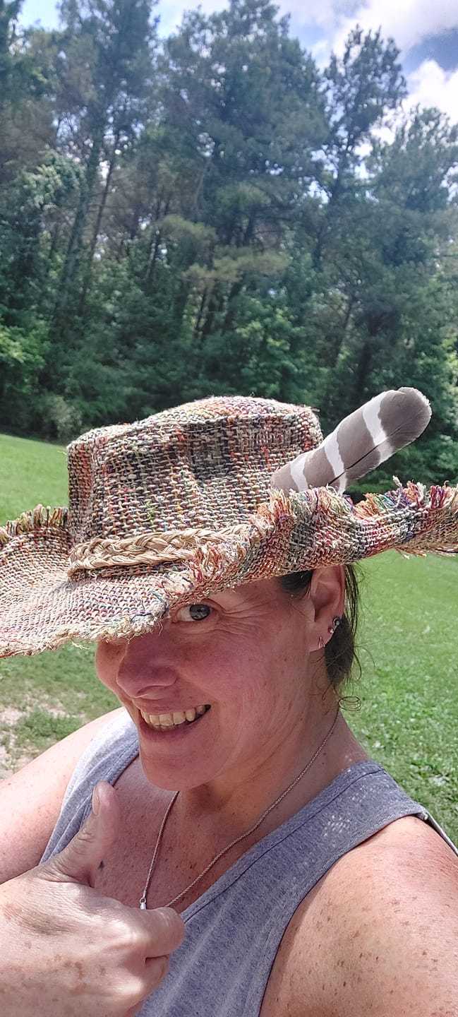 Customer photo review of Rainbow Woven Hemp Hat