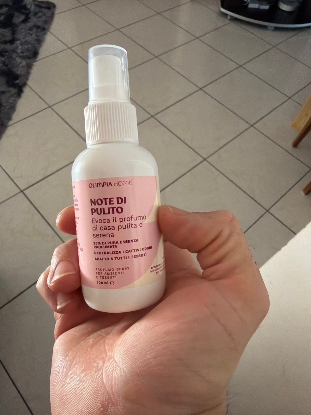 Customer photo review of Profumo spray per tessuti Note di Pulito ml.100