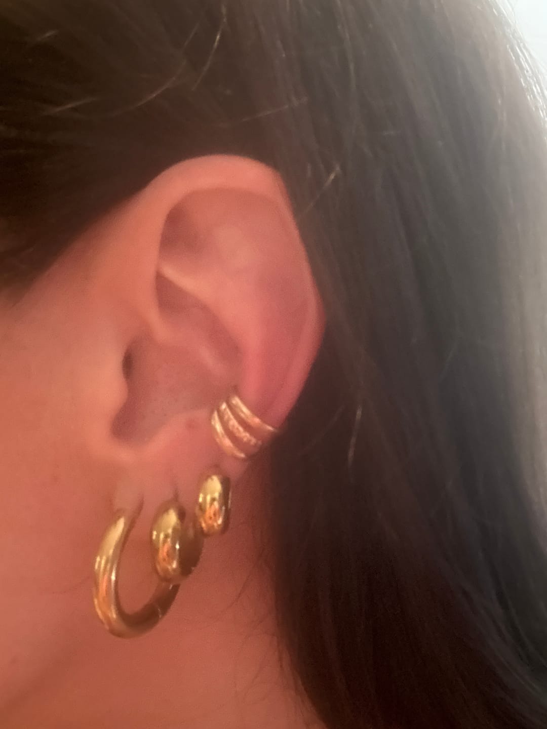 Customer photo review of Amara Hoop Earrings (Bundle)