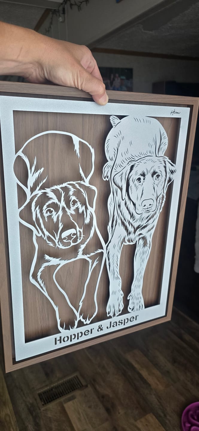 Customer photo review of Custom Pet Metal Portrait