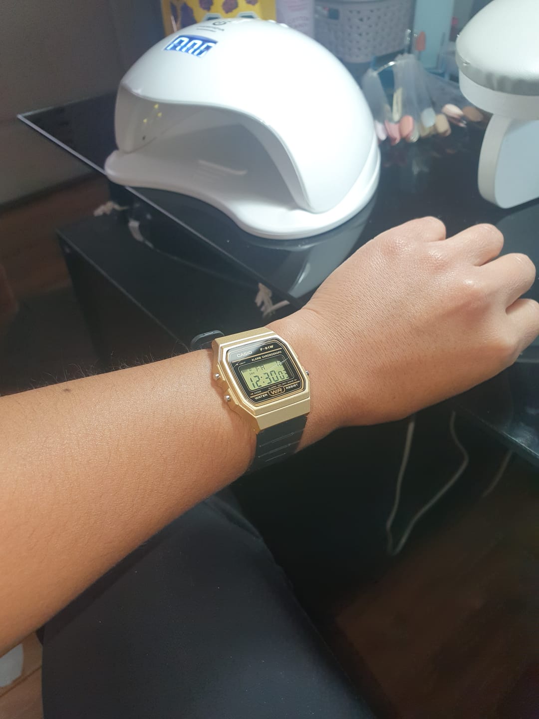 Customer photo review of Reloj Casio Vintage F-91WM-9ADF Dorado/Negro