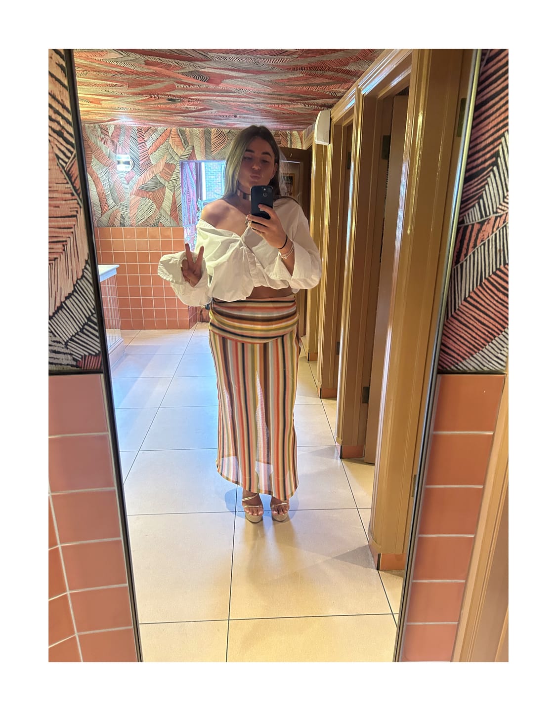 Customer photo review of Multicolour Stripe Mesh Knit Fabric by the Metre