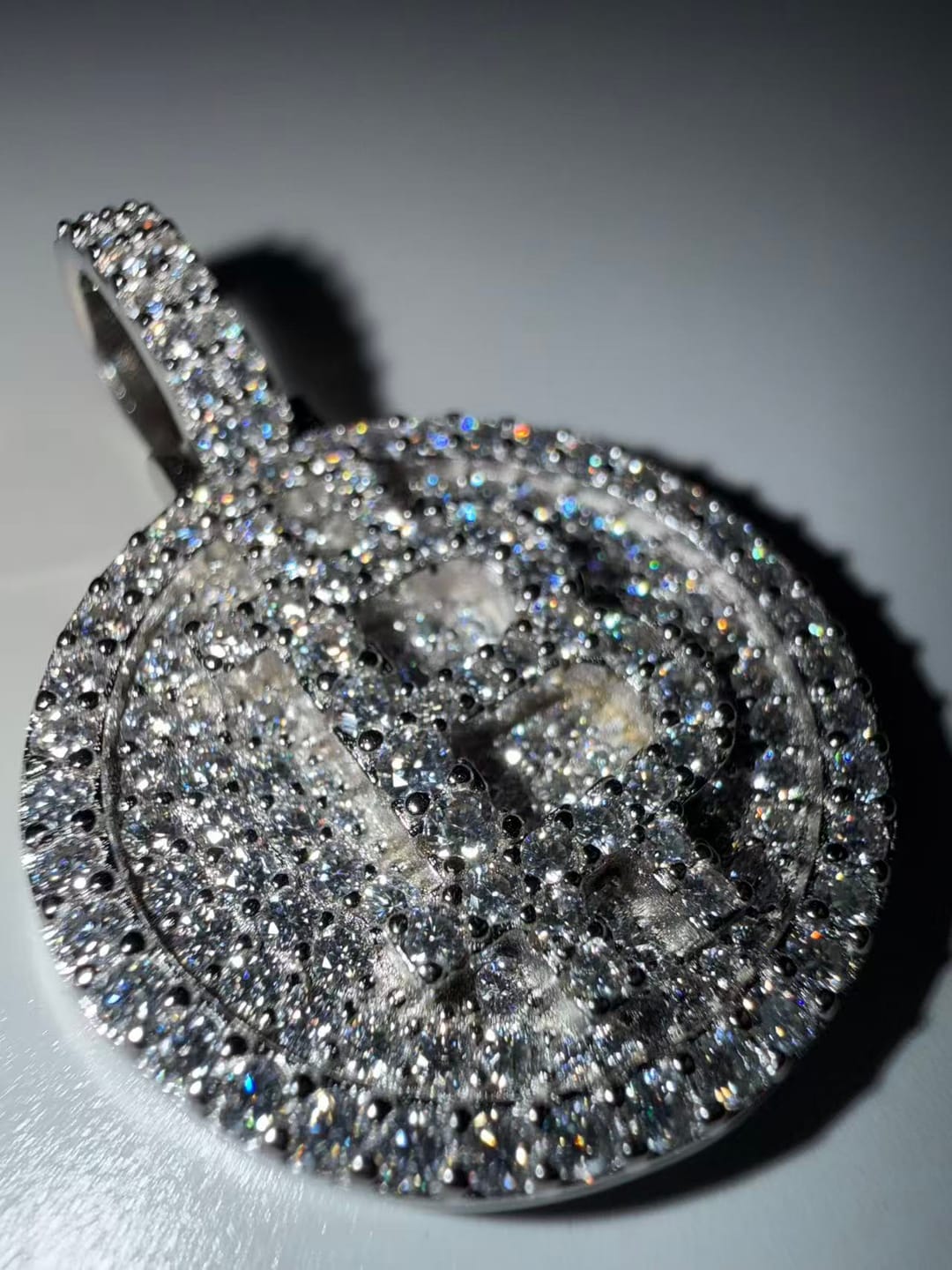 Customer photo review of B Coin S925 Silver VVS Moissanite Medallion Pendant