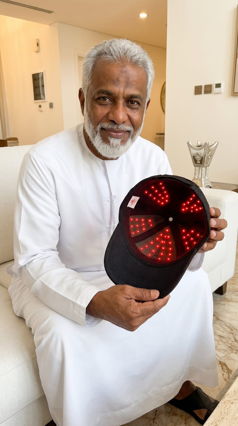 Customer photo review of Madoise Red Light Cap