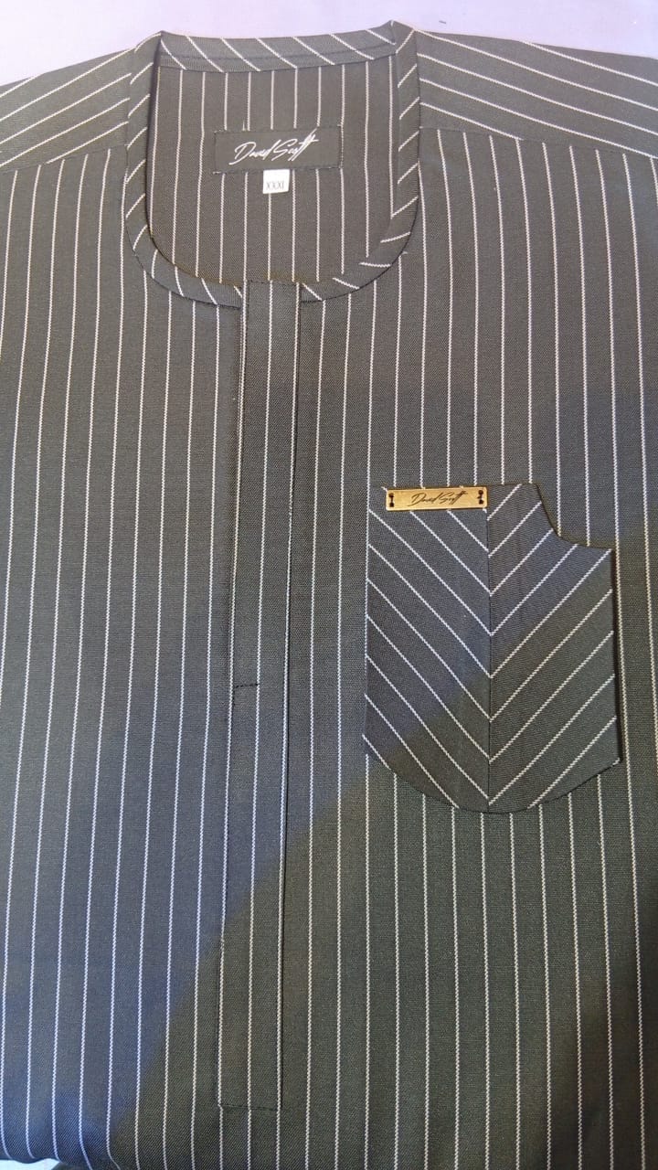 Customer photo review of Black Pinstripe Kaftan