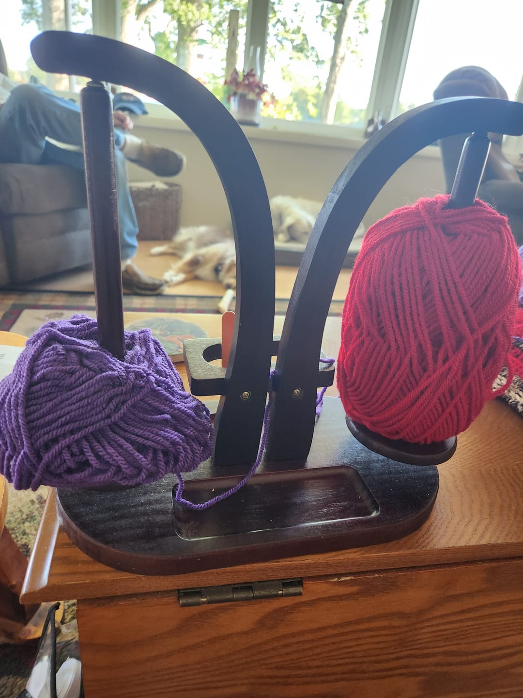 Customer photo review of Double Yarn Spinner Stand with Tool Storage