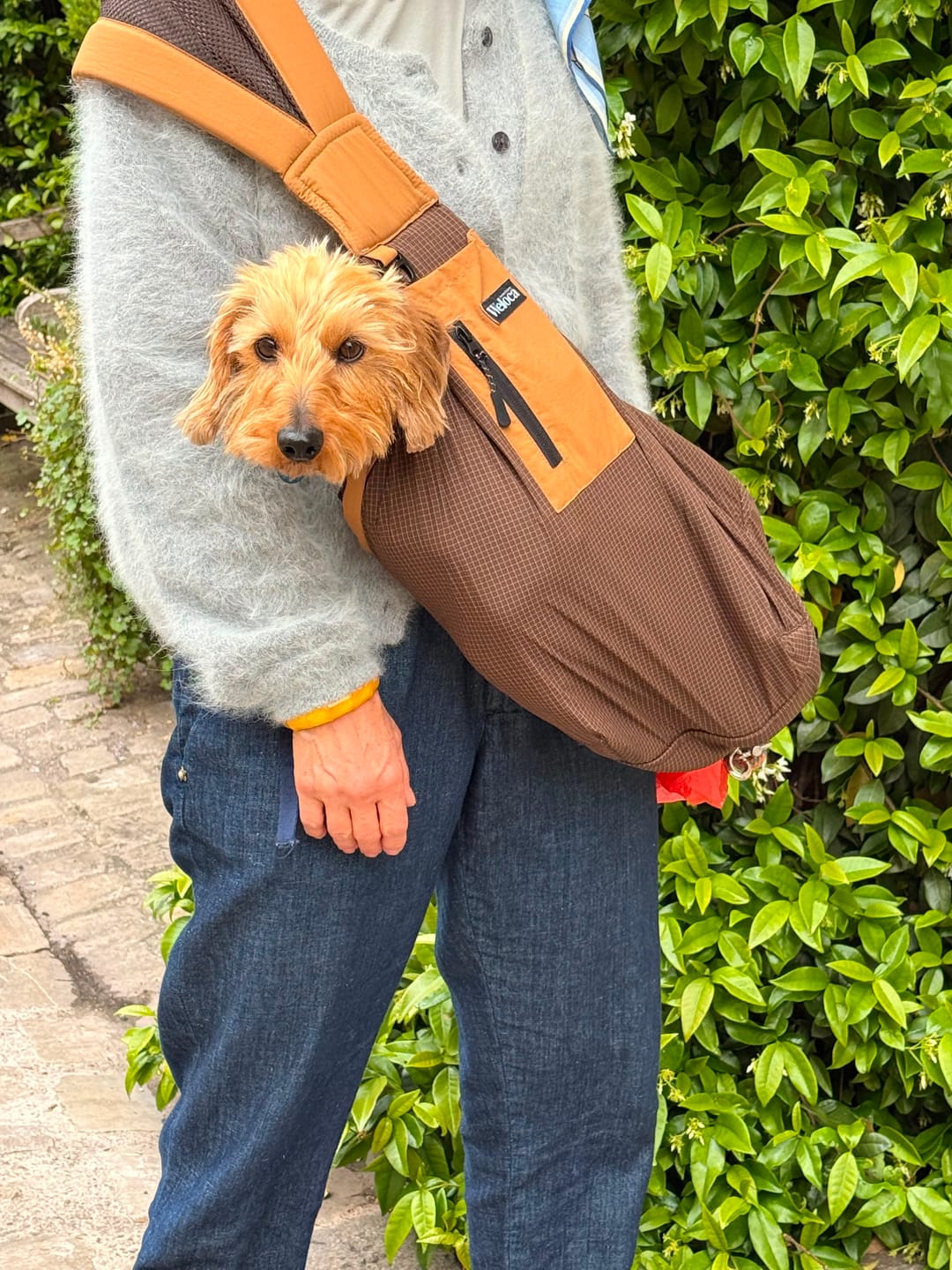 Customer photo review of Sac de transport en bandoulière marron - Version printemps / été