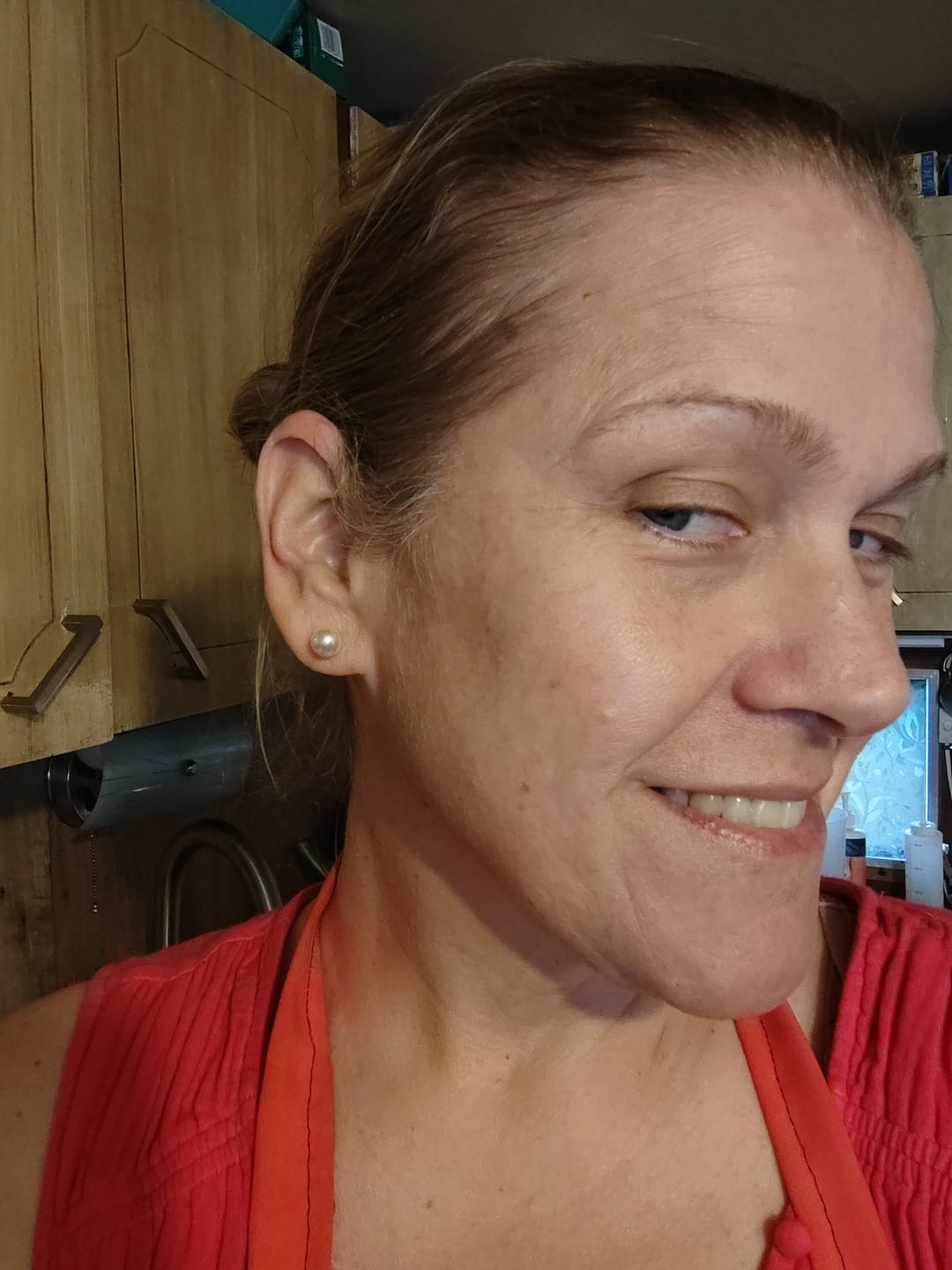 Customer photo review of Faux Pearl Studs