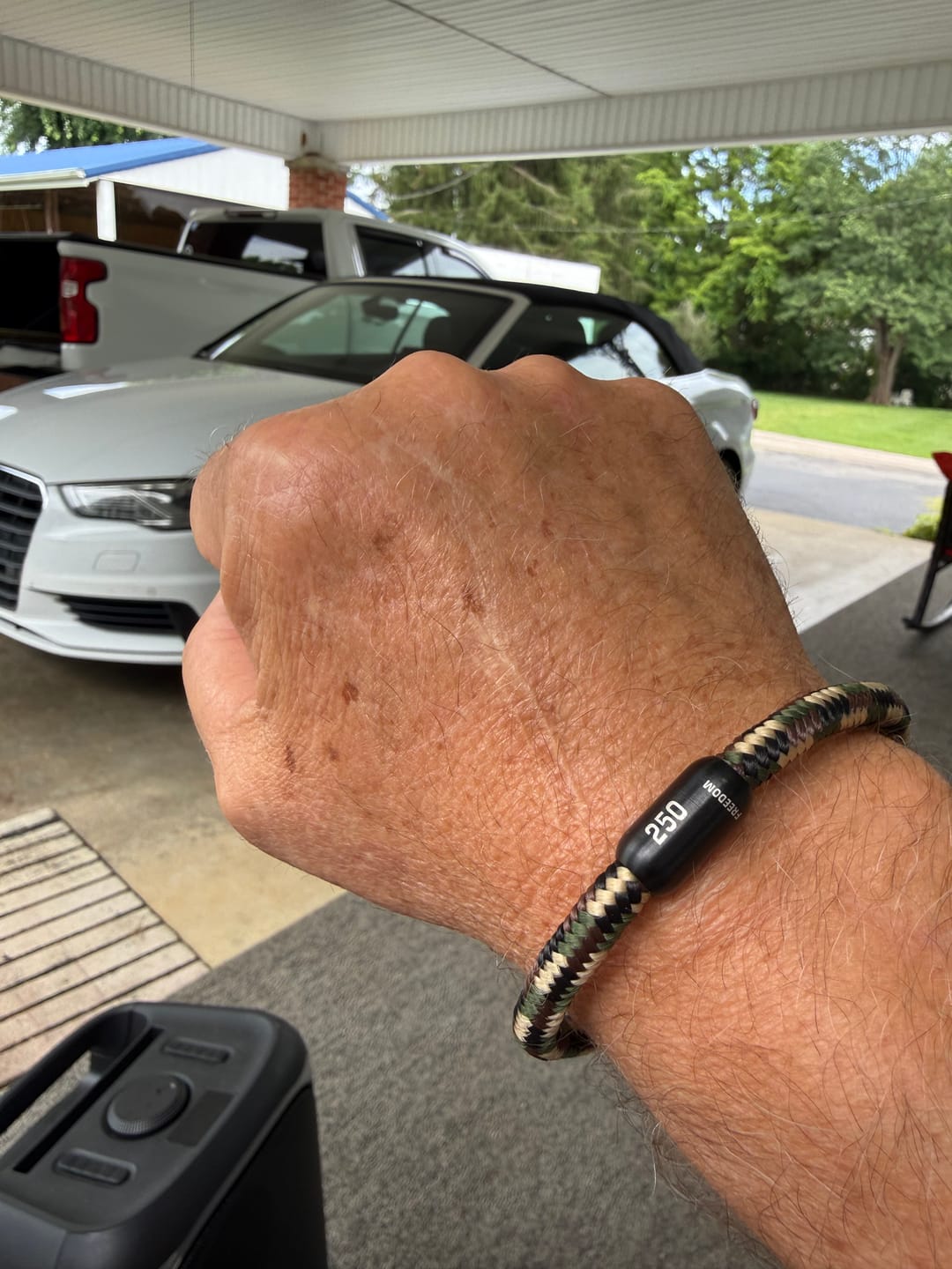 Customer photo review of Special Military Appreciation Month Offer (Med, Lg, XL ONLY) -250 Years Of Freedom Camo Paracord Bracelet