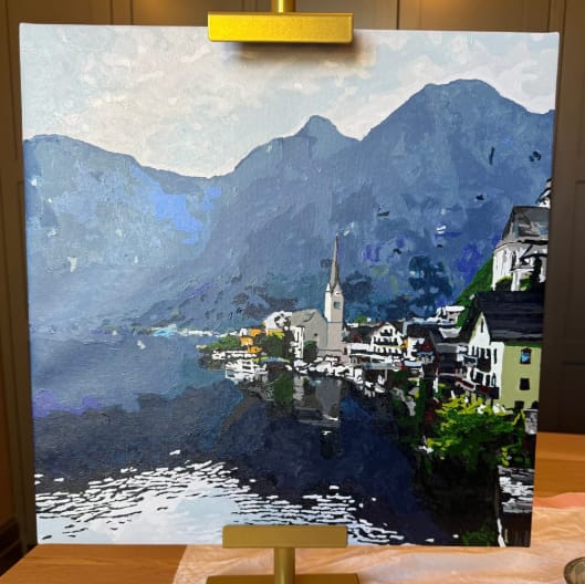 Customer photo review of Custom Paint By Numbers - Turn Trip Memory into Art