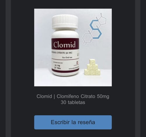 Customer photo review of CLOMID | Clomifeno Citrato 50mg 50 tabs