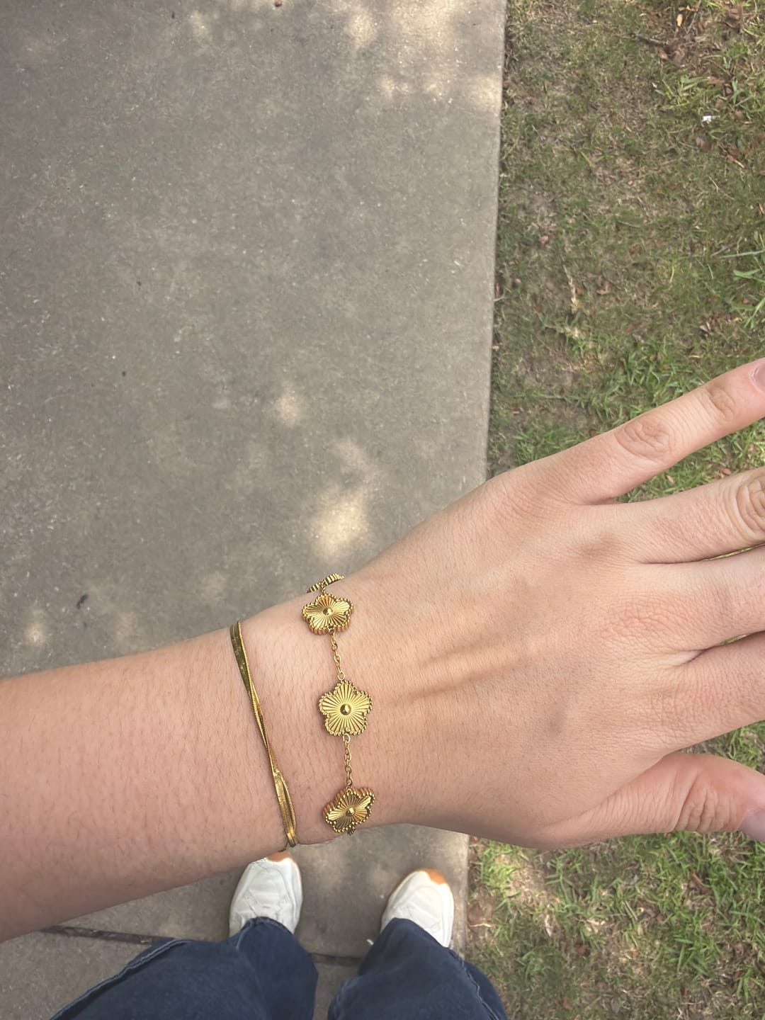 Customer photo review of Golden Clover Bracelet