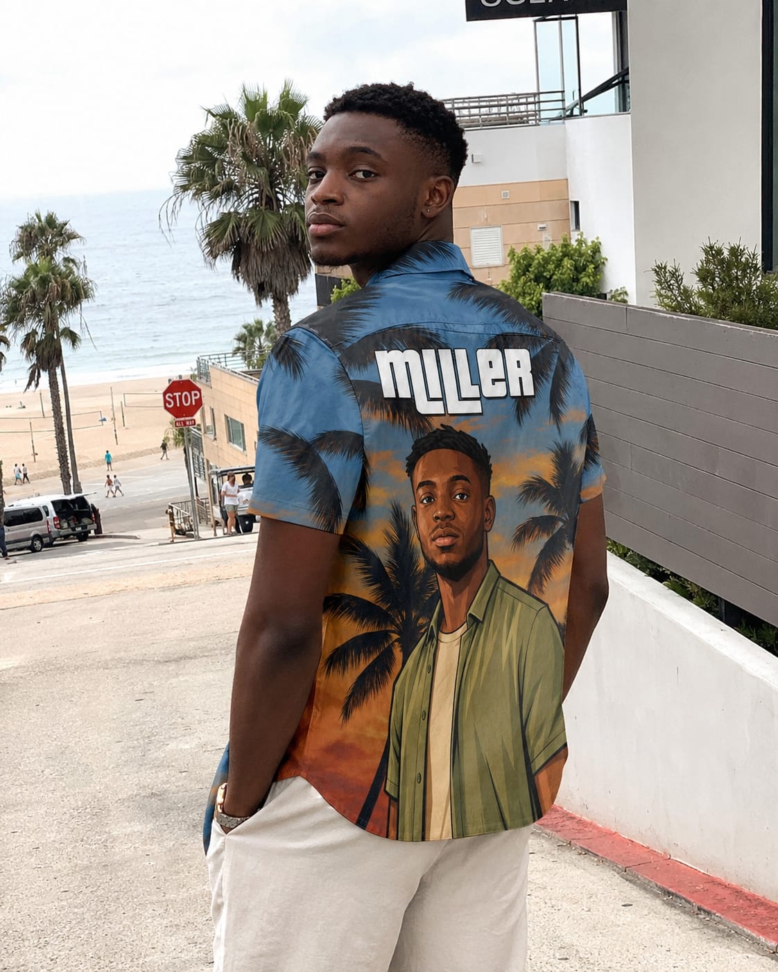 Customer photo review of Custom Photo Sunset Tropical  - Personalized Customized Hawaiian shirt - Gift For Family Members, Best Friends