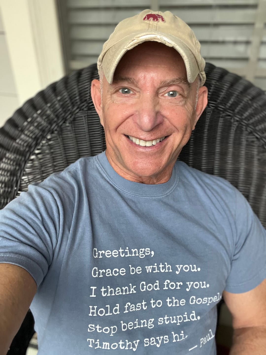 Customer photo review of Paul's Letter Template T-Shirt