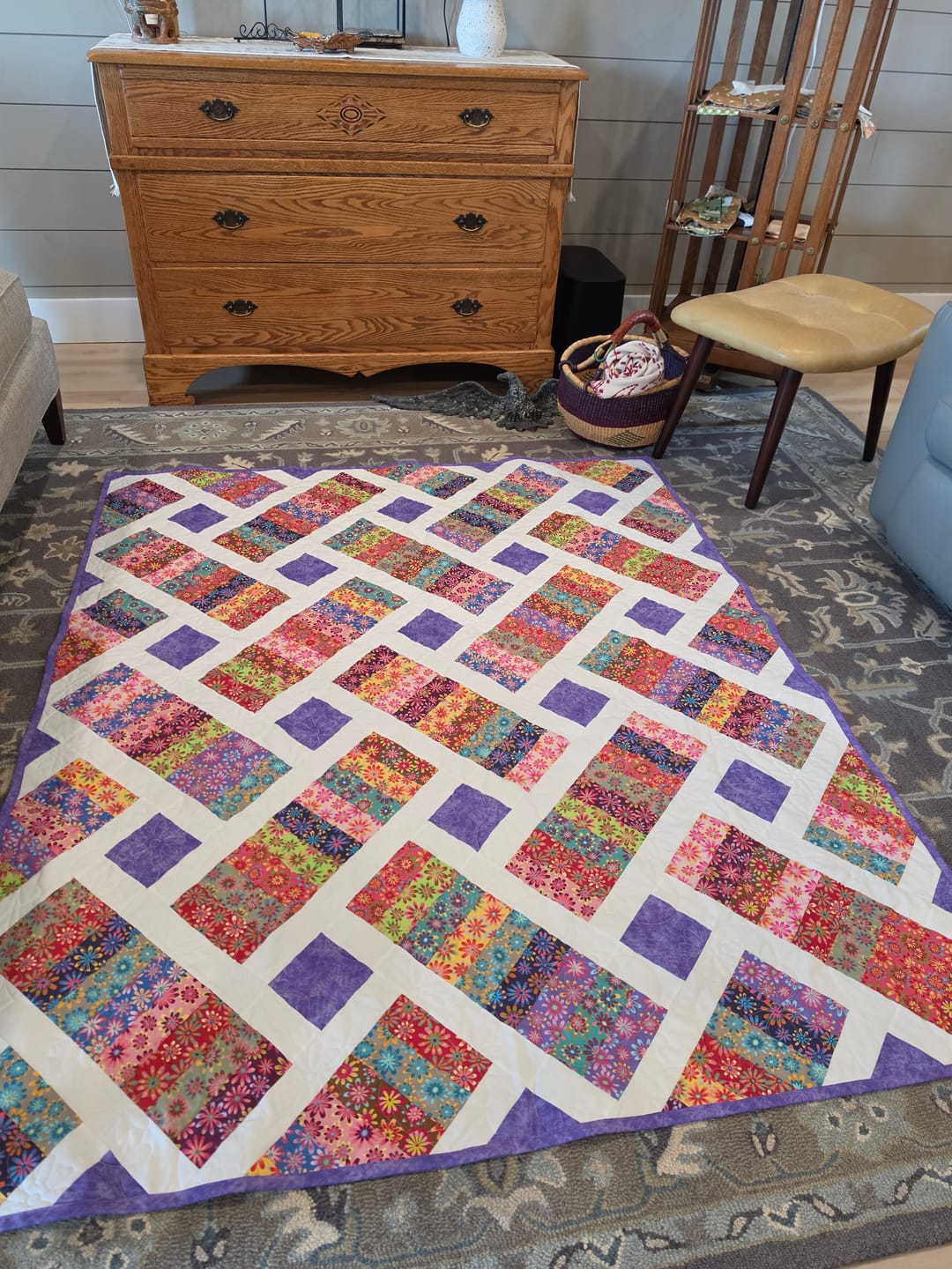 Customer photo review of Crazy Daisy Pre-Cut Quilt Kit BACKING INCLUDED