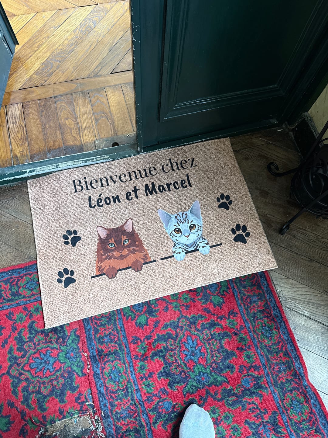Customer photo review of Bienvenue chez - Paillasson personnalisé