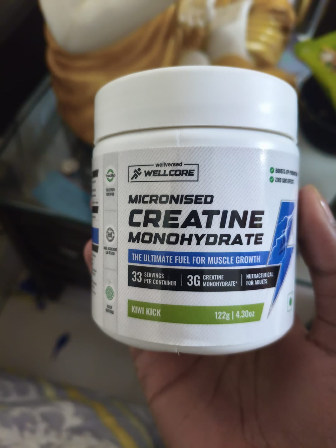 Customer photo review of Wellcore - Pure Micronised Creatine Monohydrate | Kiwi Kick (122g, 33 servings)