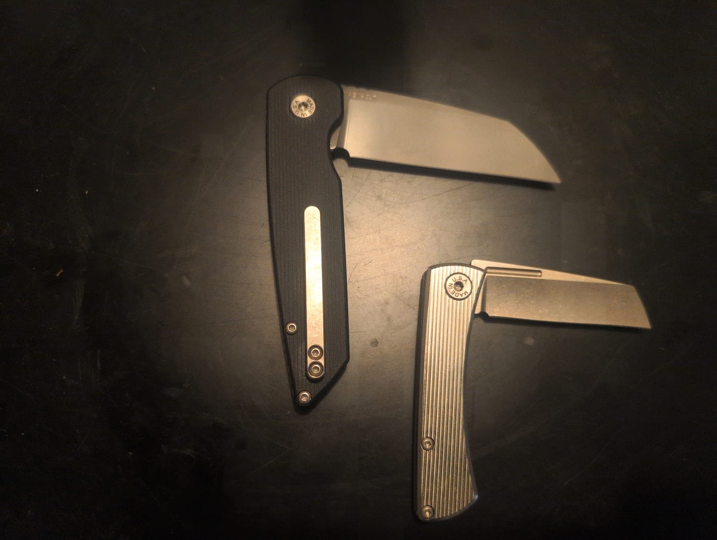 Customer photo review of ABW Slip Joint 2.25" – Straight Milled Titanium, MagnaCut Stonewash Wharncliffe – Made in USA