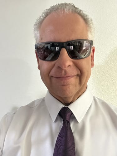 Customer photo review of Purple Floral Silk Men's Tie Pocket Square Cufflinks Set