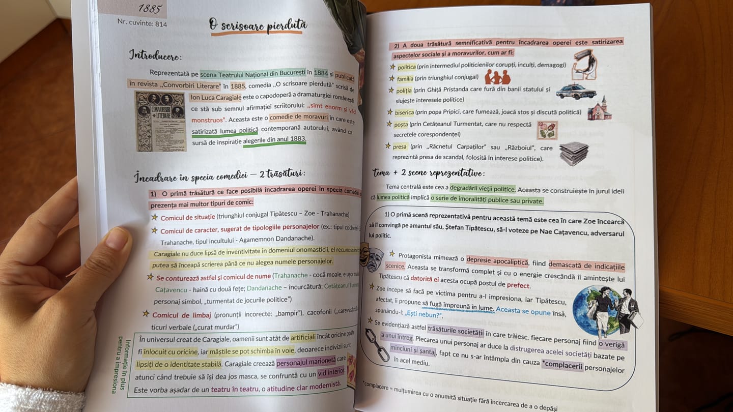 Customer photo review of Carte Română Bacalaureat Bacademia (temă și viziune, caracterizare, relație) - Ediția II