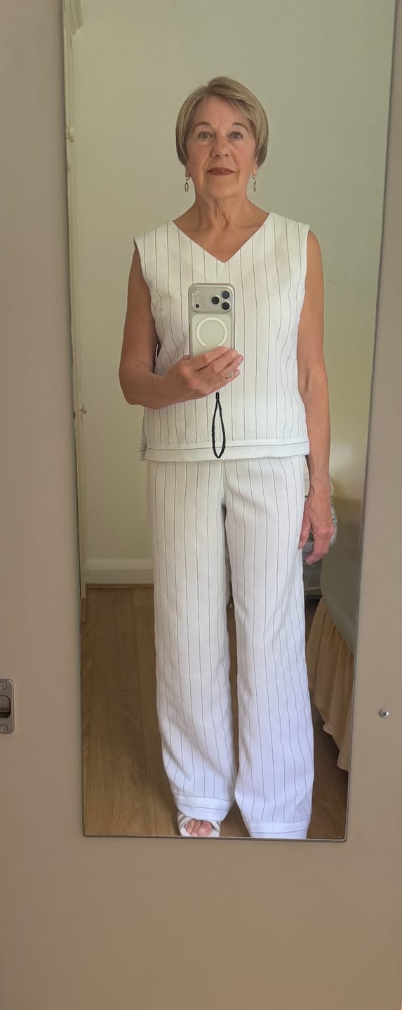 Customer photo review of Linear Weave Suiting Fabric