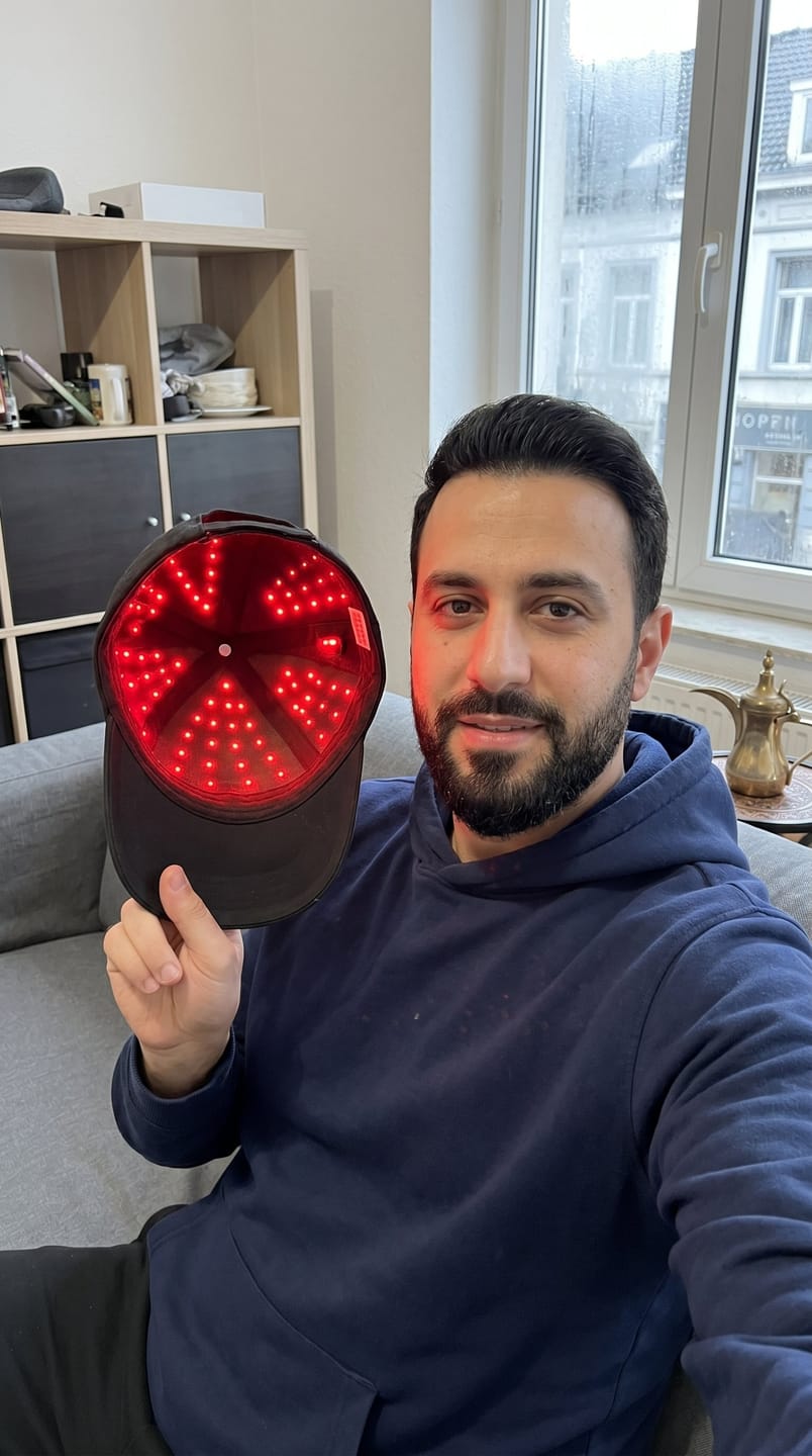 Customer photo review of Madoise Red Light Cap