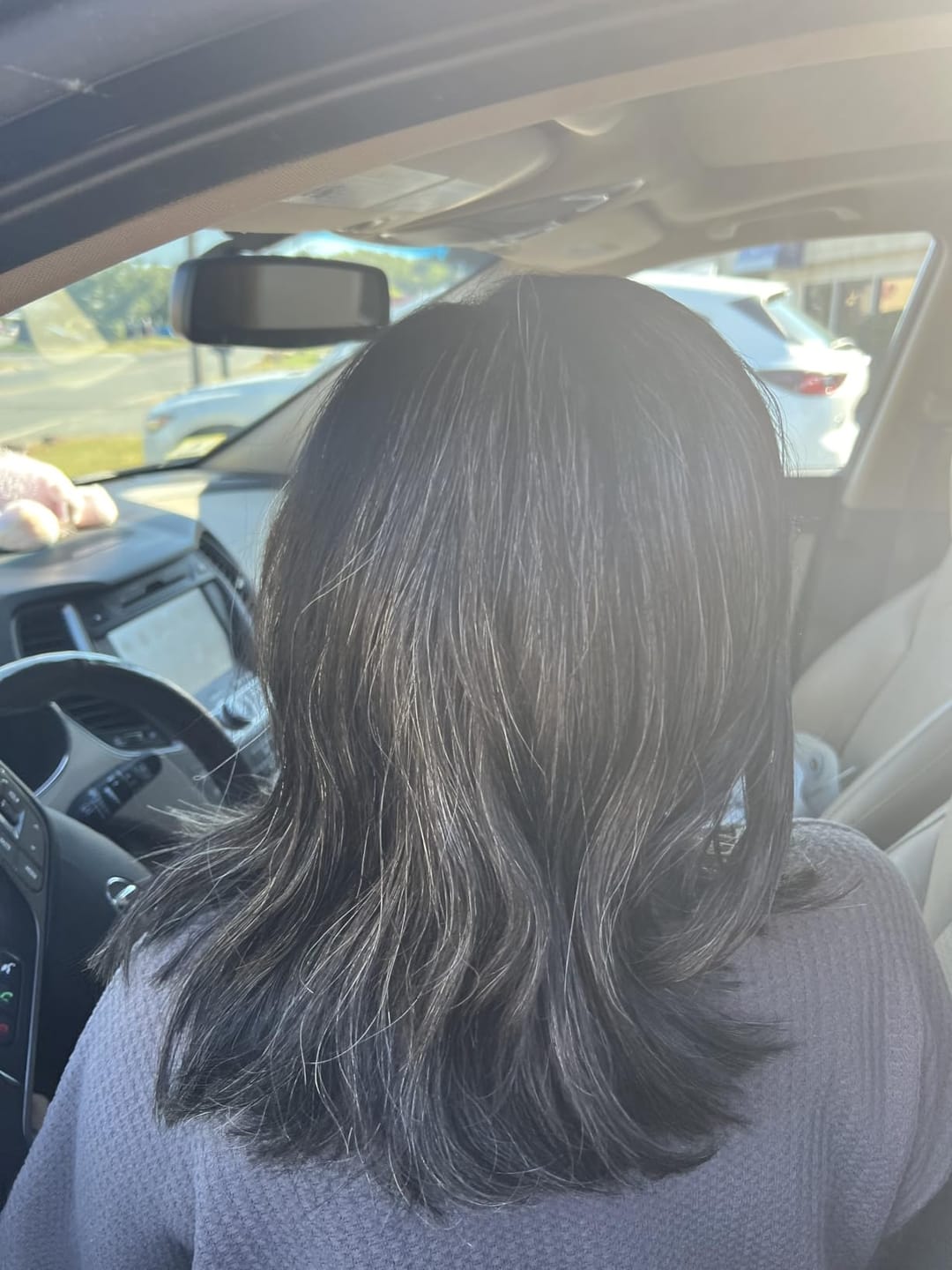 Customer photo review of Luvwin Salt & Pepper Gray Beginner Friendly Glueless Straight Wig 100% Human Hair