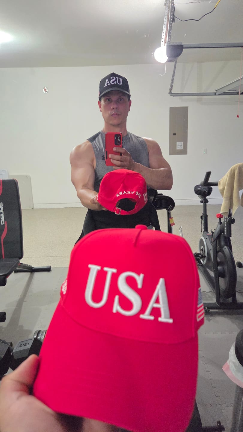 Customer photo review of USA 250th Anniversary Hat (1776–2026) — Embroidered Semiquincentennial Cap