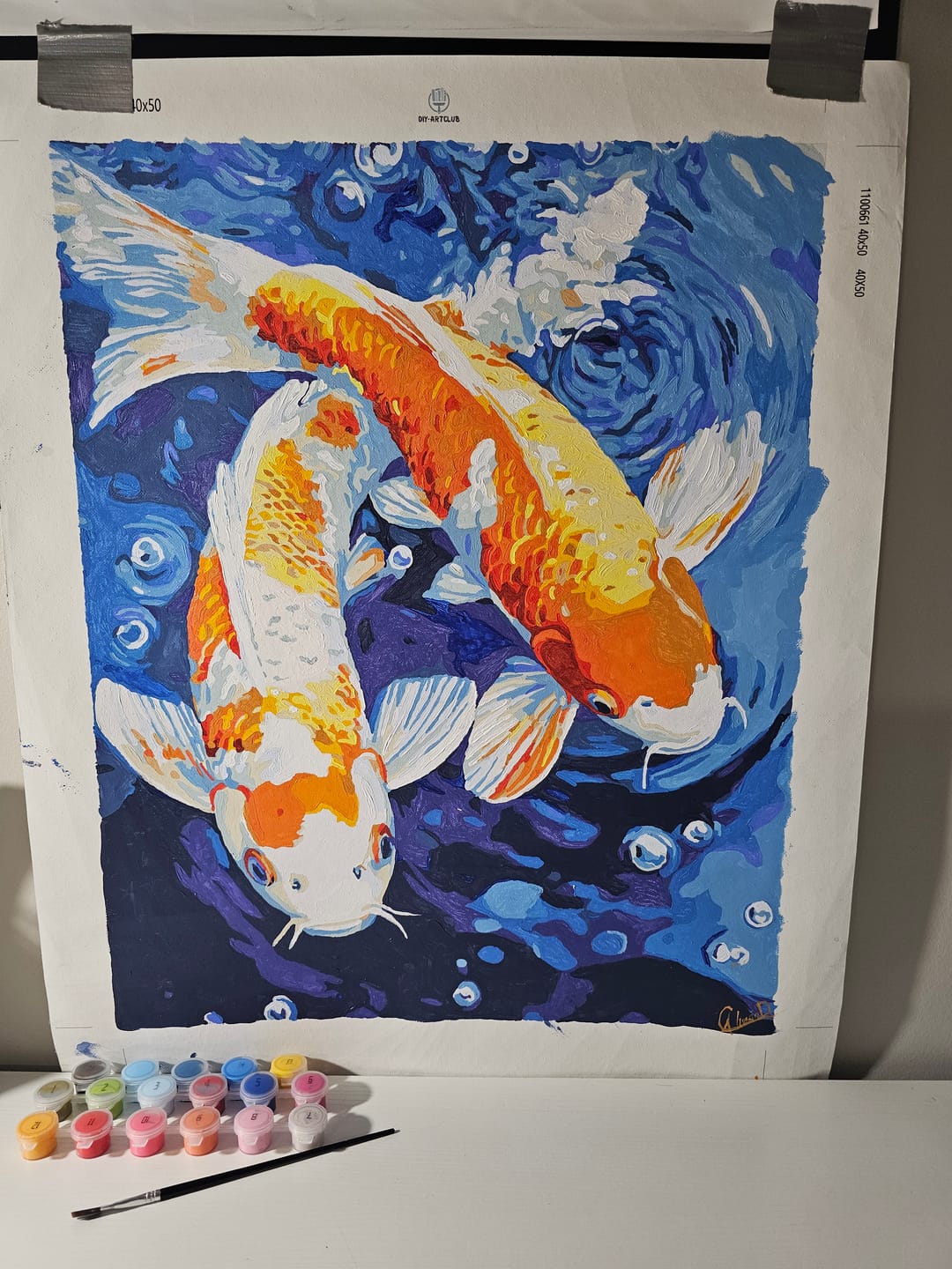 Customer photo review of Traditional Koi fish | Paint by Numbers