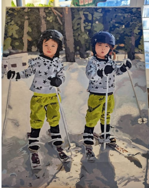 Customer photo review of Custom Paint By Numbers - Personalized Portraits Art