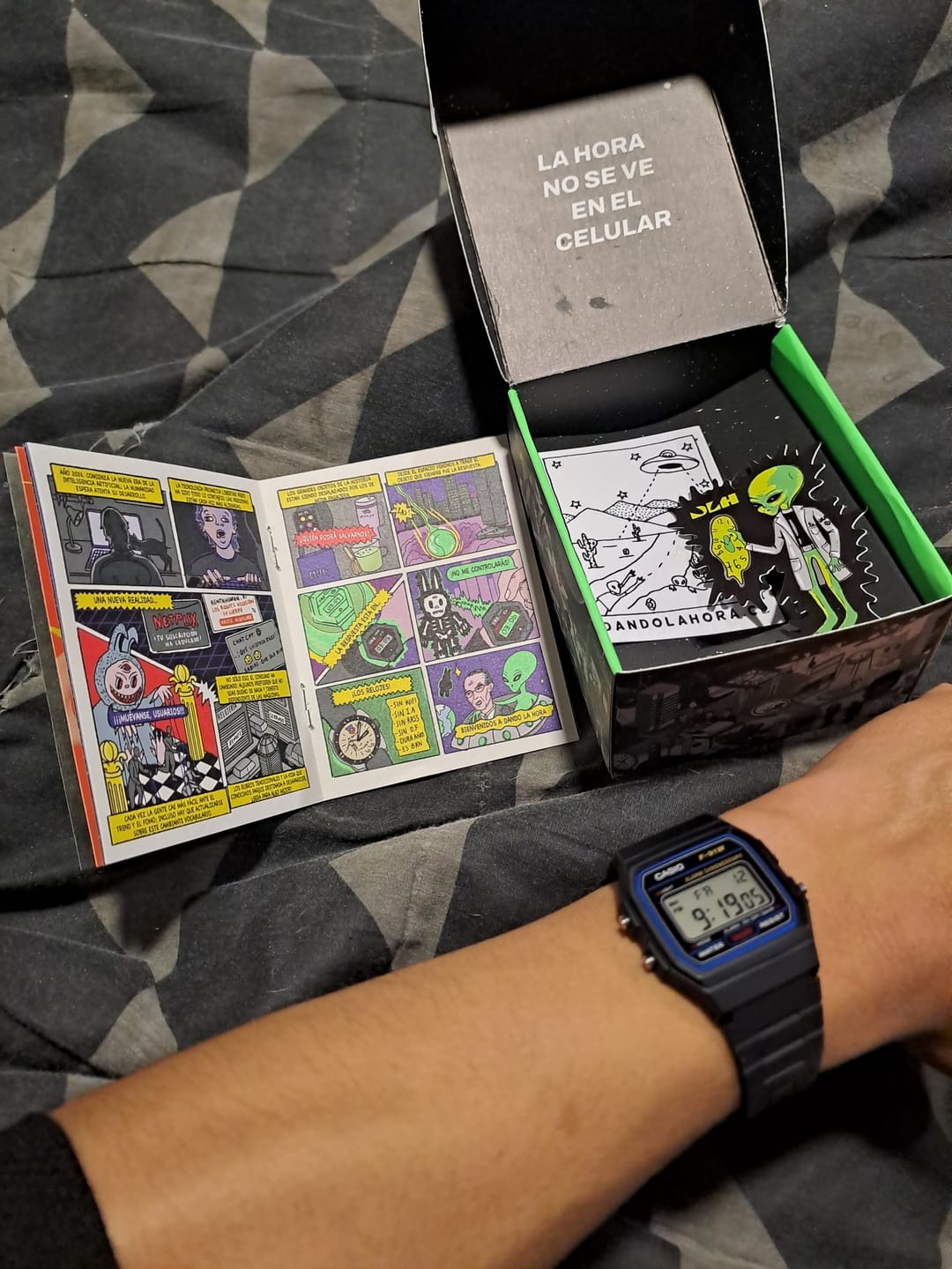 Customer photo review of Reloj Casio Vintage F-91W-1DG Clásico Líneas Azules