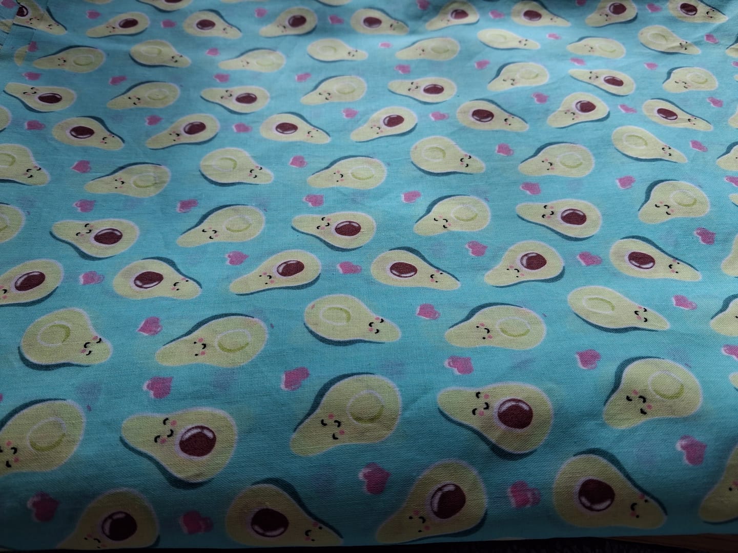 Customer photo review of Avocado Hearts Polycotton Fabric