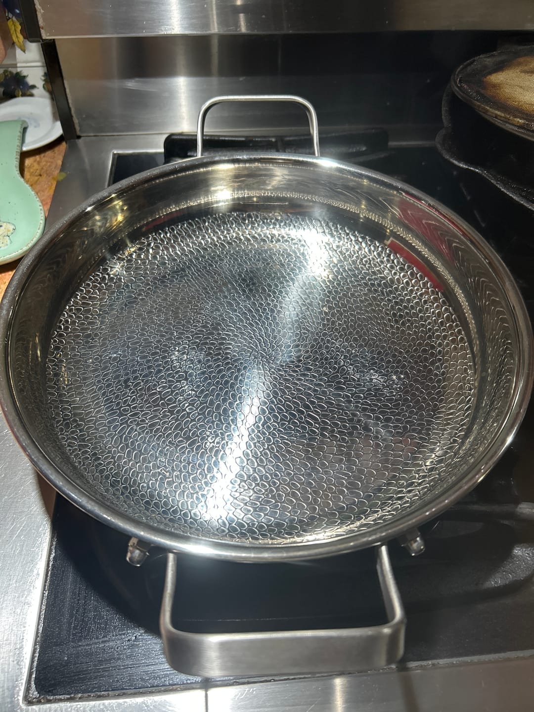 Customer photo review of Hand-Hammered Titanium Pan with Two Handles