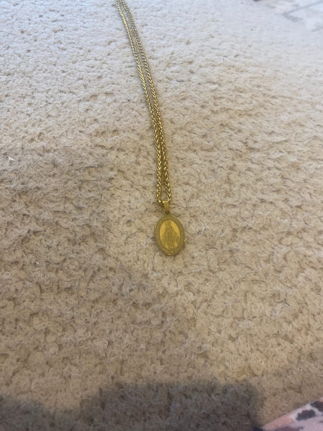 Customer photo review of Miraculous Mary Pendant Religion Necklace