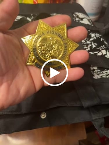 Customer photo review of US CHP Officer California Highway Patrol Badge Replica Movie Props Customizable Number