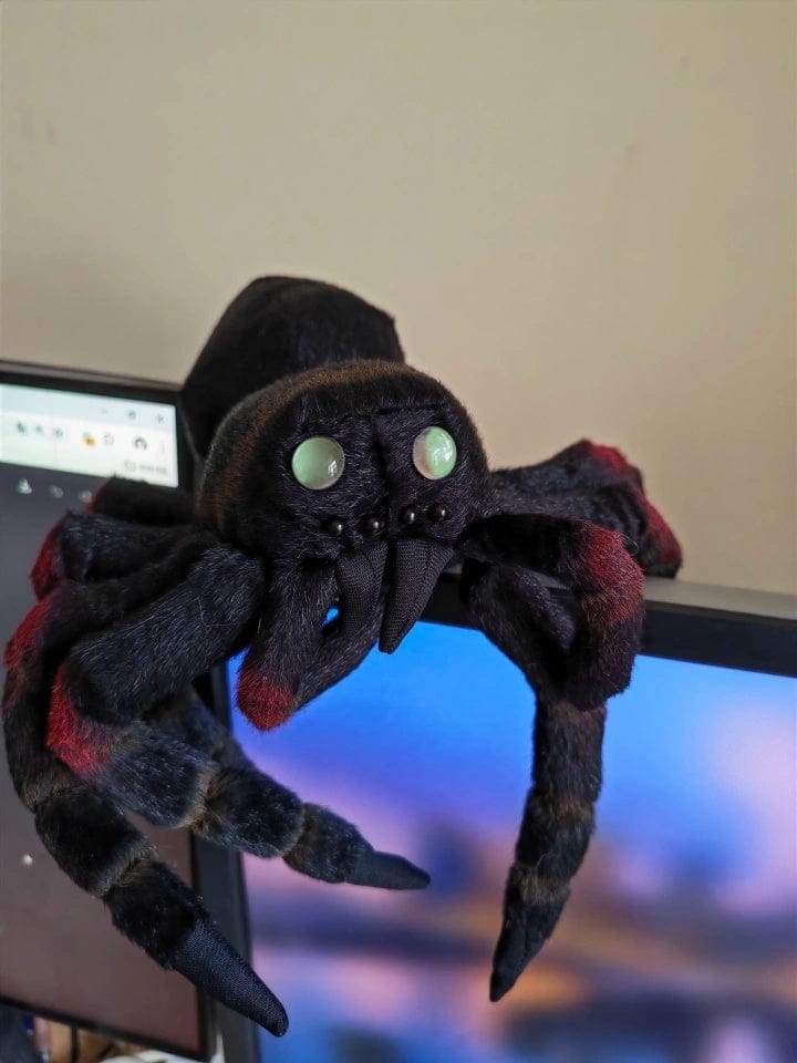 Customer photo review of Mexican Giant Red Knee Tarantula Plush – Lifelike and Soft Stuffed Toy for Spider Lovers