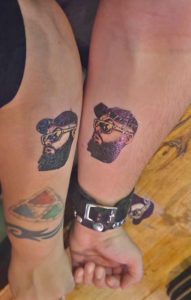 Customer photo review of Custom Photo Face Temporary Tattoo