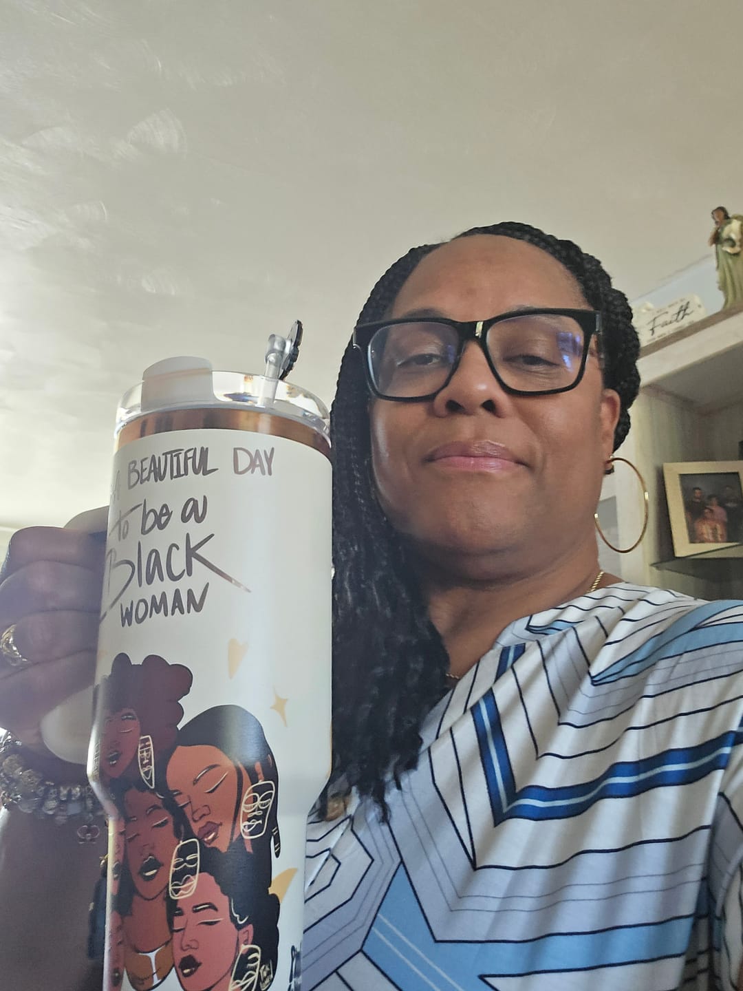Customer photo review of Orchid Purple “Royalty Blossomed” Insulated Tumbler – "It’s a Beautiful Day to be a Black Woman"  | PRE-ORDER SHIPS MAY 1 - MAY 15, 2026