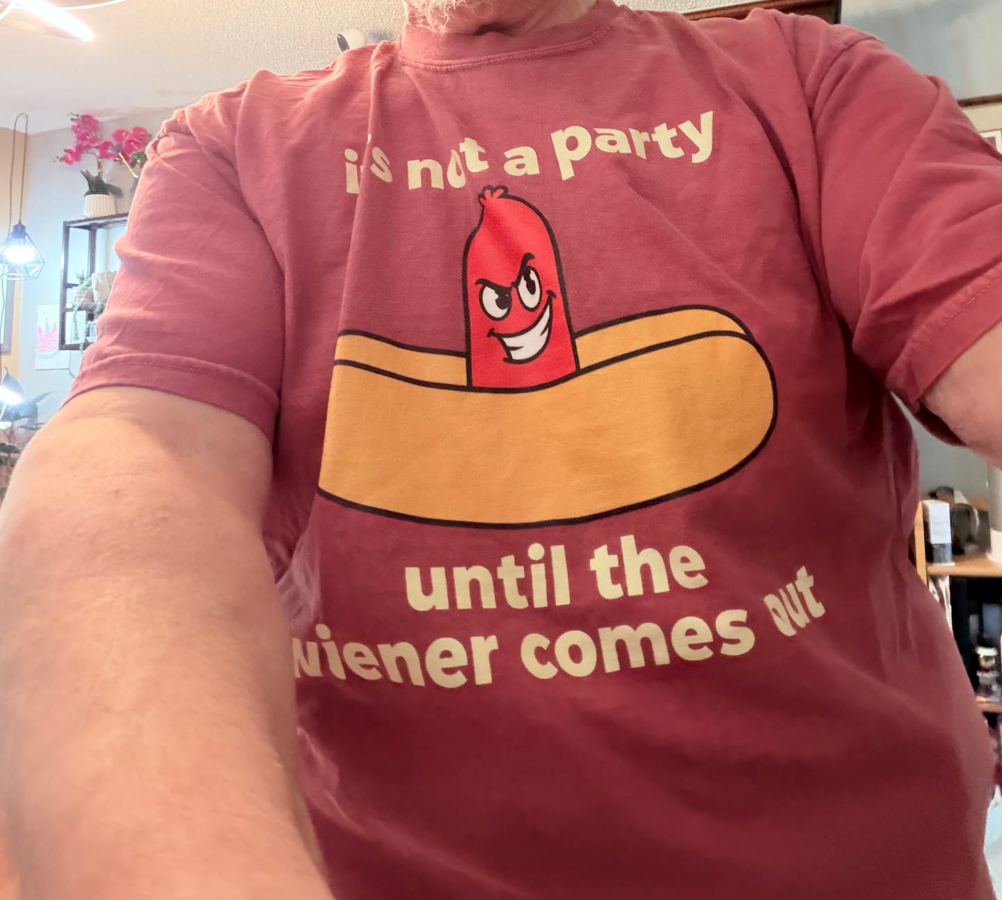 Customer photo review of Not a Party — Premium Tee