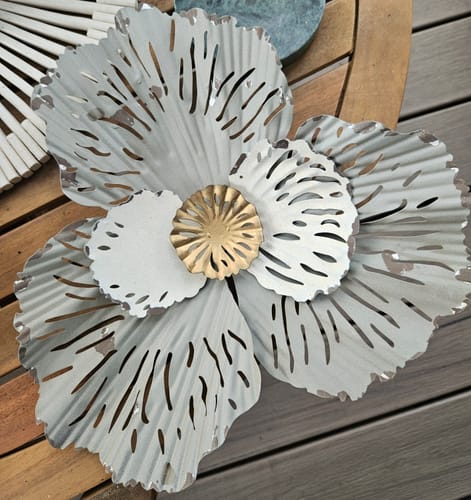 Customer photo review of Flower Metal Wall Art - Grey