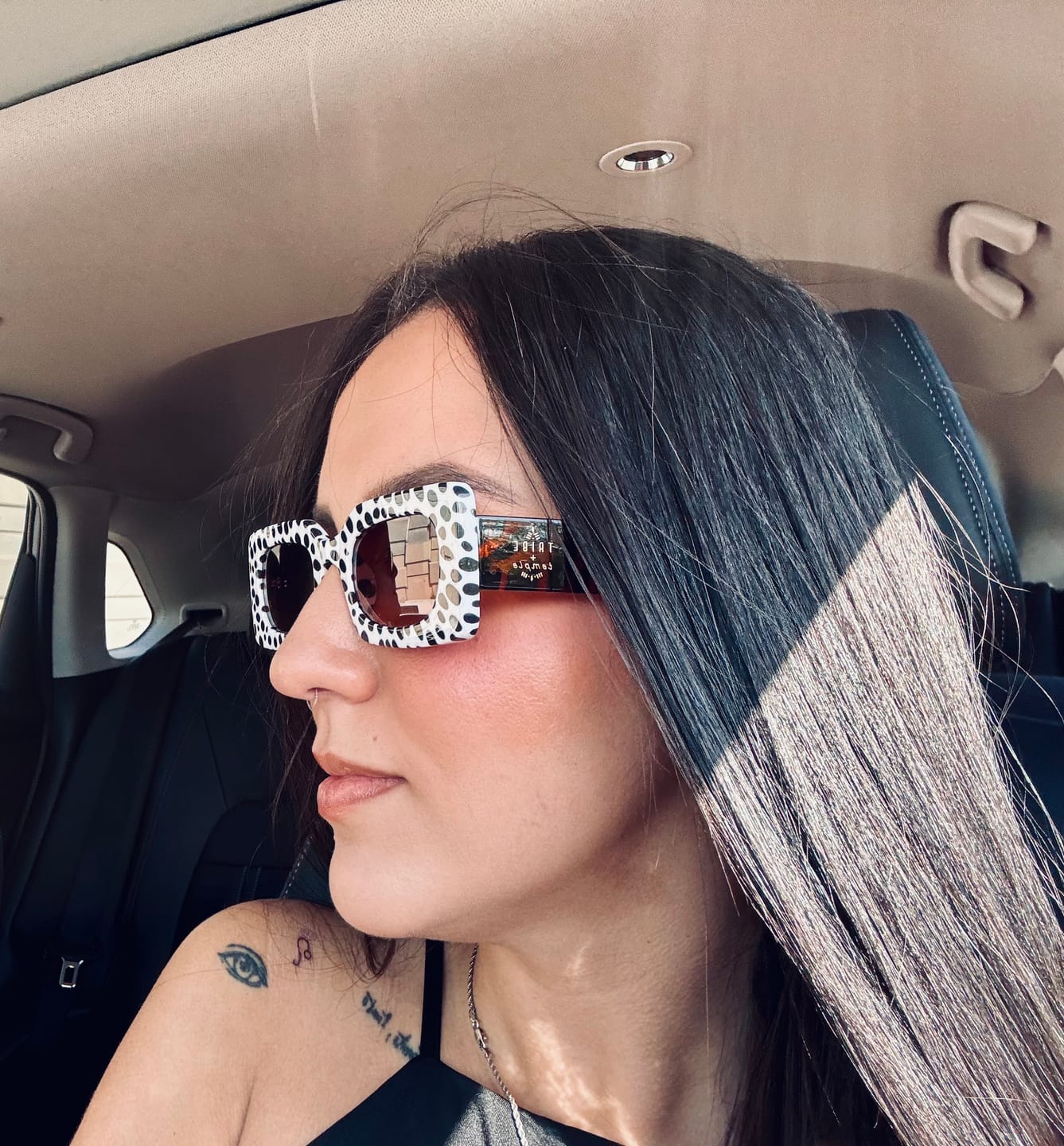 Customer photo review of Spot Me If You Can Mixed Print Sunglasses