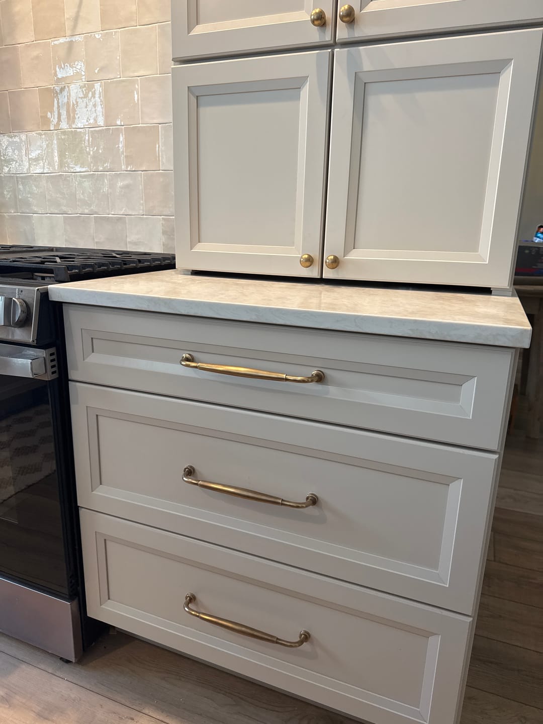 Customer photo review of Classic Cabinet Pulls - Antique Brass