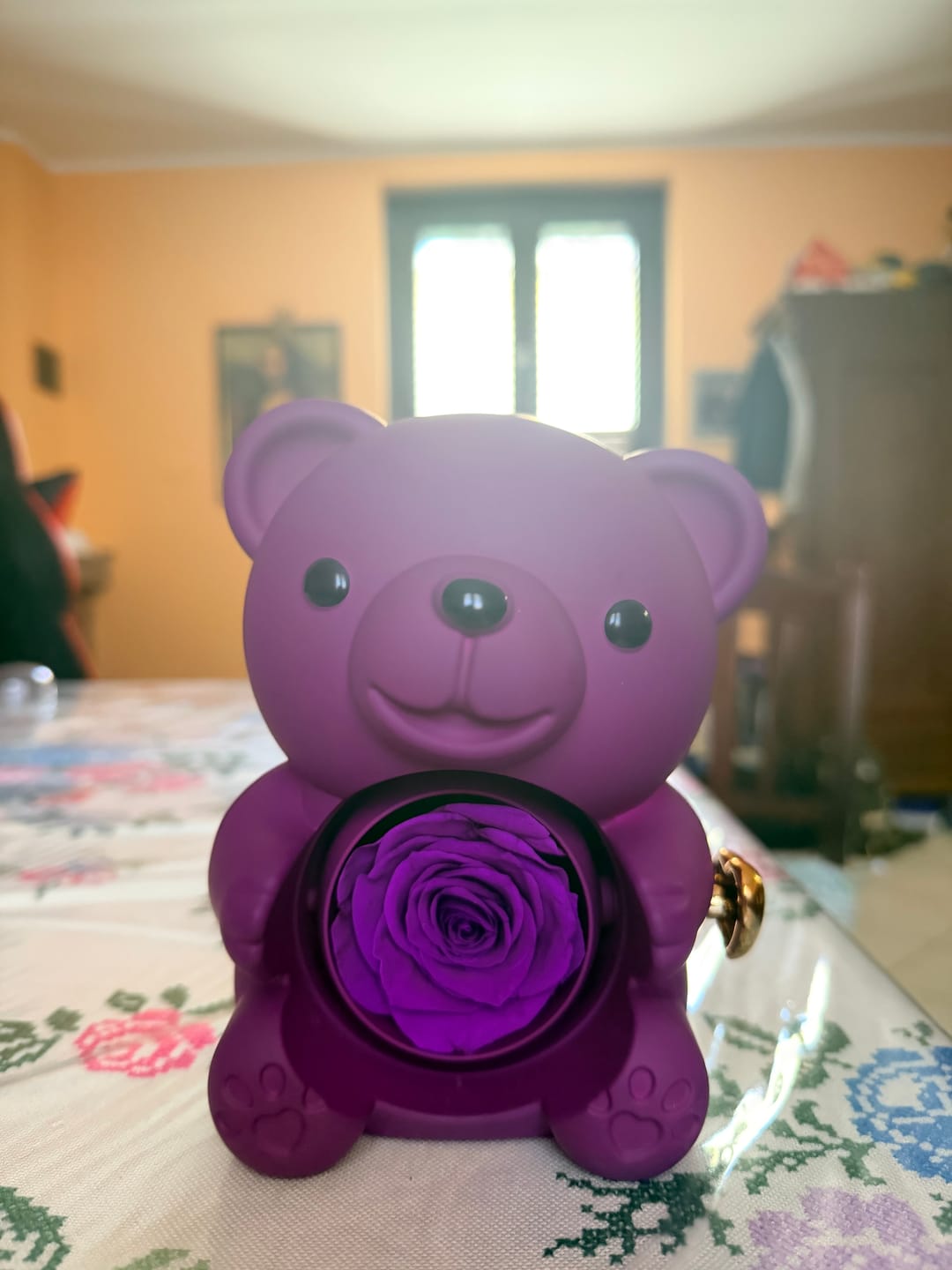 Customer photo review of Eternal Rose Bear & Personalized Necklace
