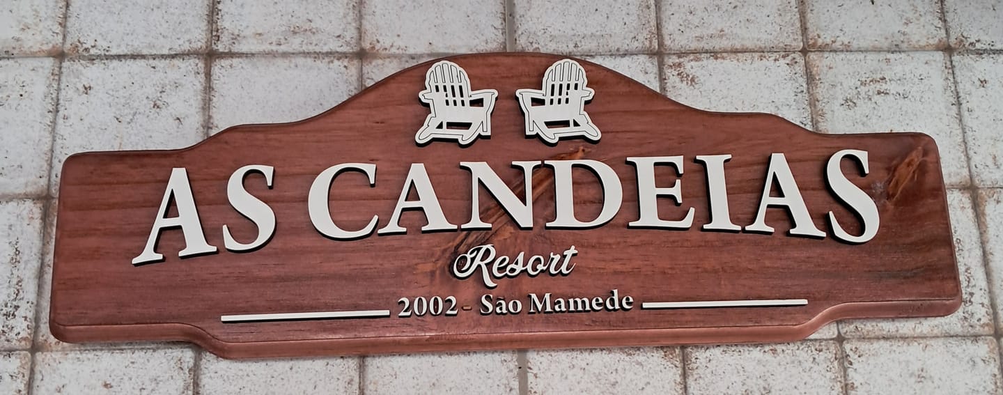 Customer photo review of Placa de Madeira Área de Lazer