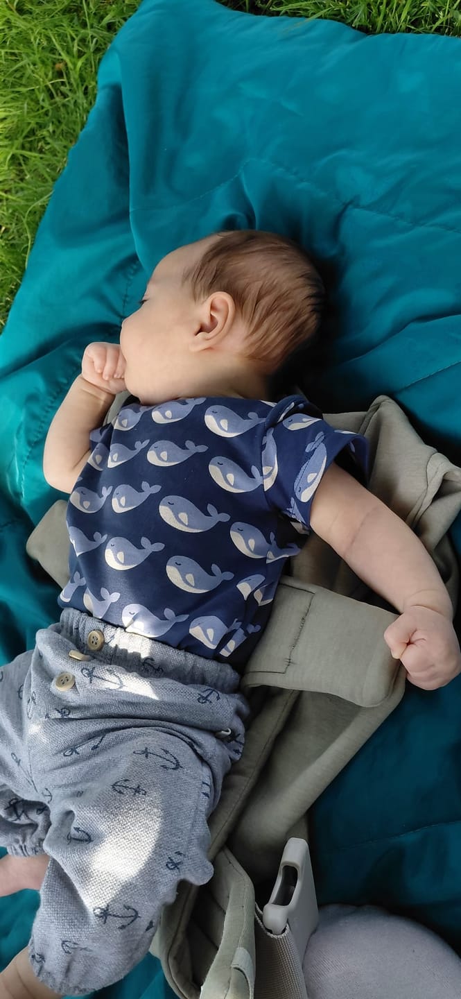 Customer photo review of Singing Whales Organic Baby Bodysuit 2 Pack