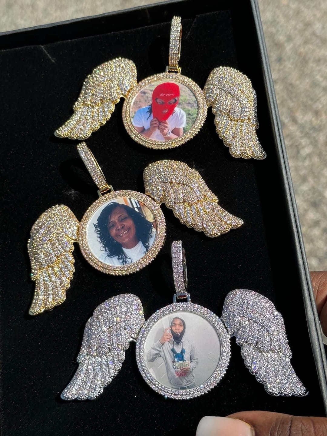 Customer photo review of GUARDIAN ANGEL CUSTOM PHOTO NECKLACE