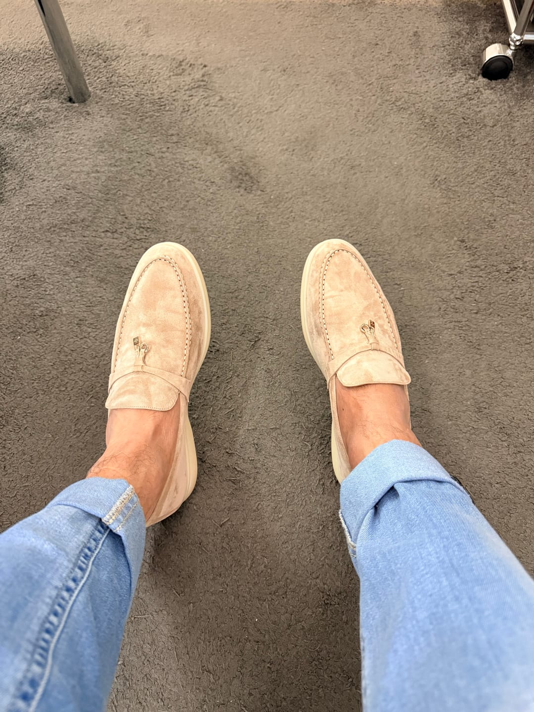 Customer photo review of Loro Piana Summer Charm Walk Loafer Sand Stone Suede 729099