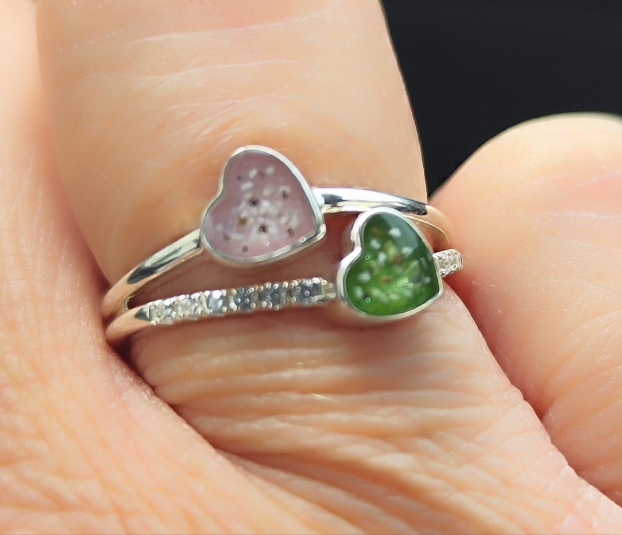 Customer photo review of Double heart ring