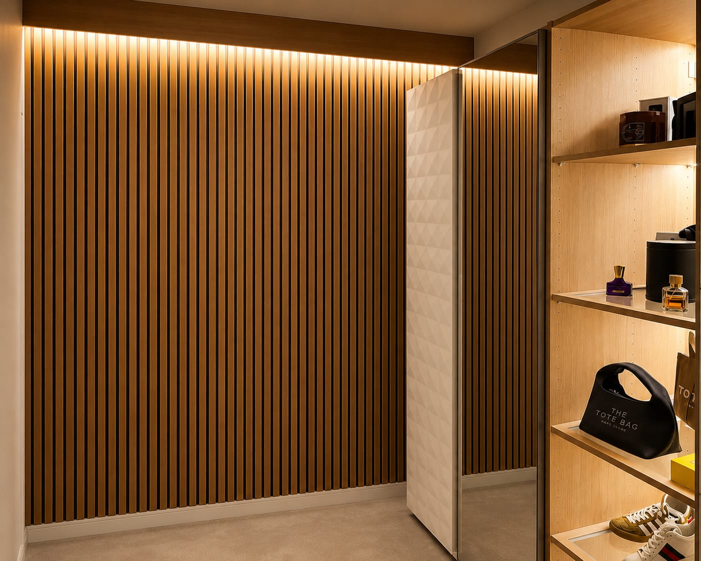 Customer photo review of SlatWall Acoustic Natural Oak Slatted Wall Panel